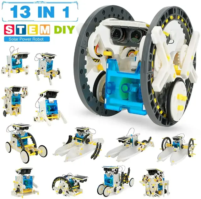 Kit Robô Solar 4 em 1 Brinquedo Educativo Ciência e Tecnologia para Crianças