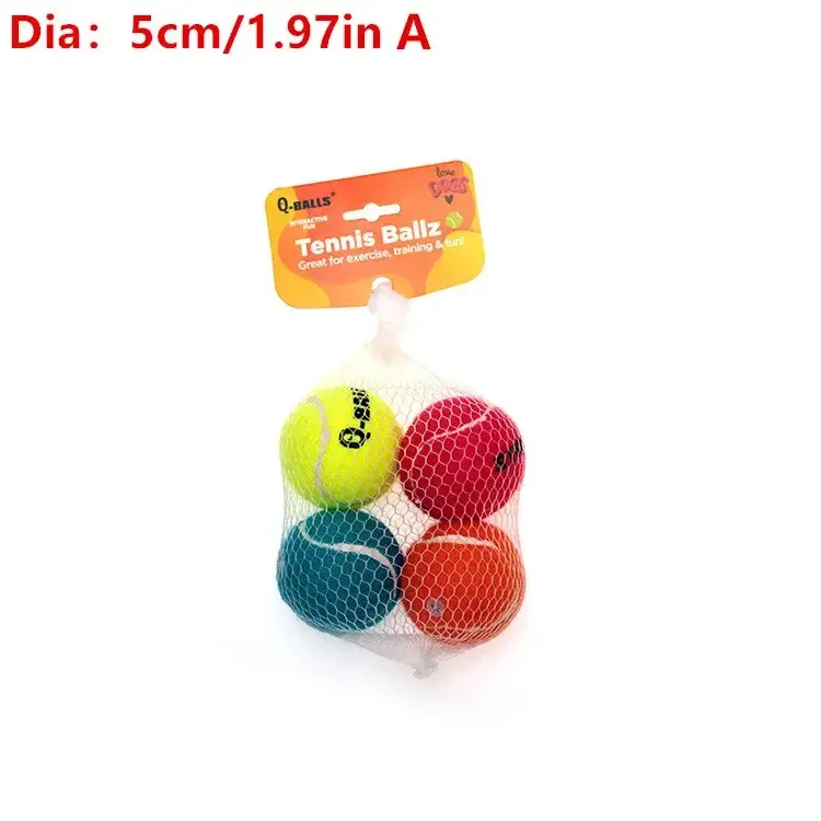 Bolas de borracha natural de paredes grossas para cães, Conjunto de brinquedos para cães, Tênis interativo, Bolas insufláveis para treinamento, Pacote 4 - Image 1