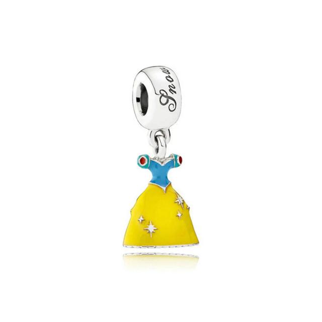 925 Prata Esterlina Pingente Saia Princesa Charme Contas 1 unidade