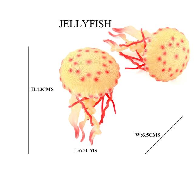Estatueta de Água-Viva Realista Multicolorida - Decoração de Casa e Aquário