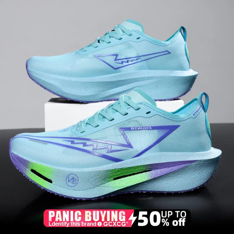 Tênis de Corrida com Placa de Carbono Especial para Maratona Masculina Esportivos Respirável Leve Confortável para Mulheres Antiderrapante Chunta - Image 1