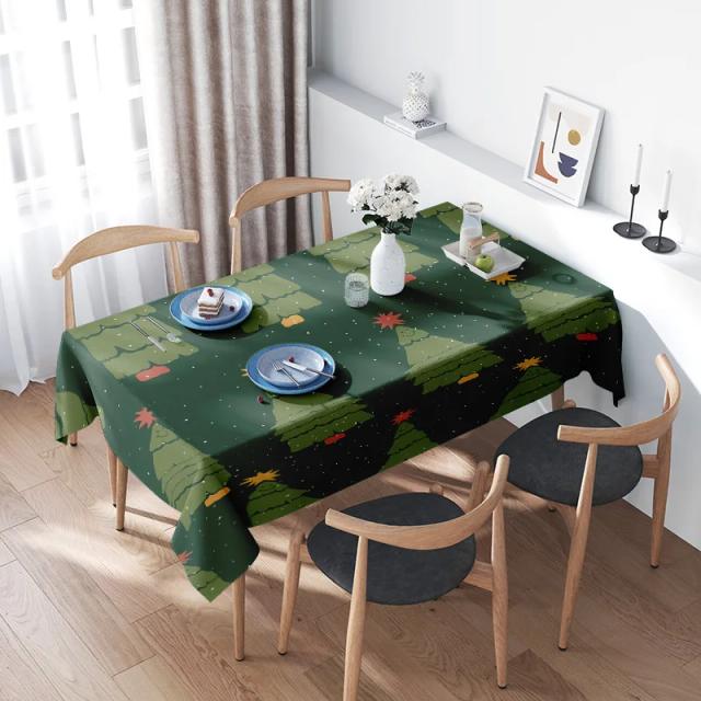 Toalha de Mesa Floral Verde Design Cena Externa 4 Lugares Redonda