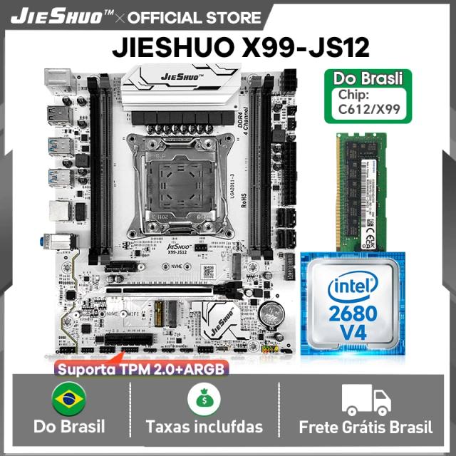 JIESHUO X99-JS12 LGA2011-3 DDR4 16GB 2133MHz PC Gamer Placa Mãe