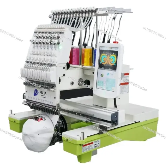 Máquina de Bordar Industrial Computadorizada de Alta Velocidade 12/15/20 Agulhas para Bonés, Logotipos e Camisetas