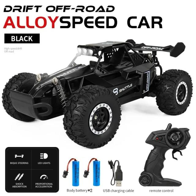 Carro RC 1:16 2WD LED 2.4G 20 km/h Escalada Alta Velocidade Brinquedo Presente Meninos Meninas Crianças