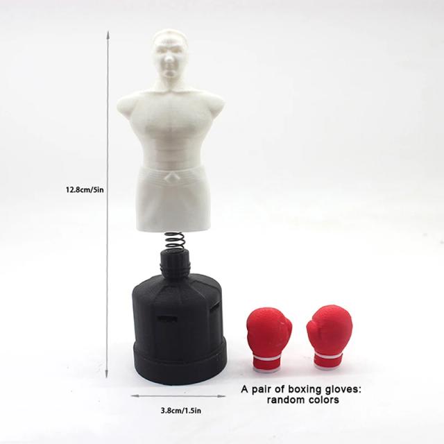 Mini Saco de Boxe 1/12 com Luvas para Casa de Bonecas - Decoração Realista