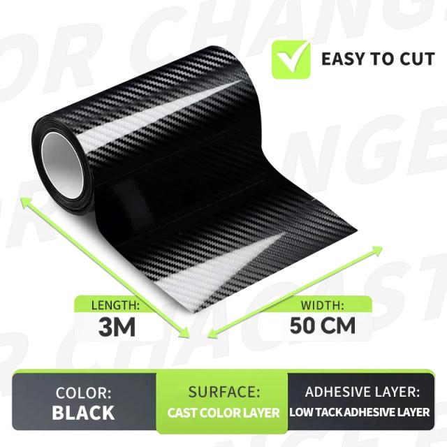 Fibra de Carbono Vinil Preto 5D 120cmx15m