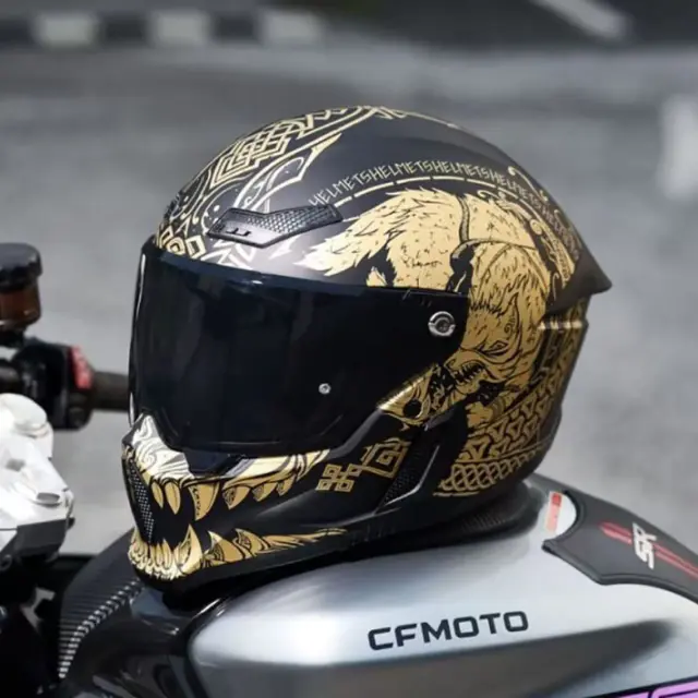 Capacete Universal Full Face Preto Brilhante Aerodinâmico para Scooter e Dirt Bike