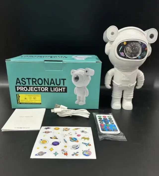 Projetor Led Astronauta Starlight Aurora Lua Bluetooth 1 Unidade