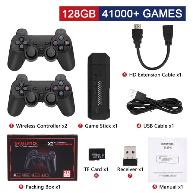 GD10 Plus Console de Videogame 4K HD 256GB 58.000 Jogos 2.4G Duplo Controle Sem Fio