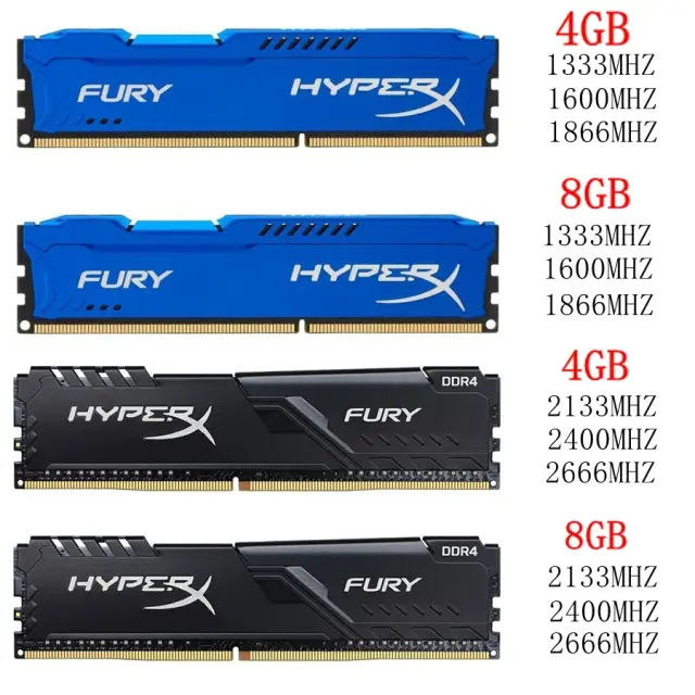 Memória RAM DDR3 DDR4 4GB 8GB 2666MHz Desktop