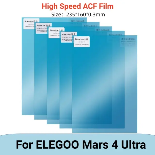 ACF Film Impressora 3D 5 Peças 235x160mm 0.3mm para Elegoo Mars