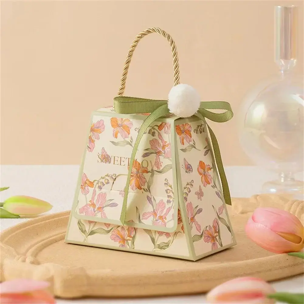 Caixa De Presente Caixas De Flores Para Casamento, Sacos De Papel De Doces, Bonbon Verpakking, Chuveiro De Bebê, Favores De Festa, Presentes para Convidados - Image 1