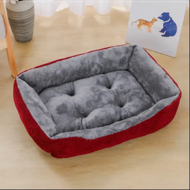 Cama de pelúcia quadrada para Pet, Canil para cães de médio e pequeno porte, Almofada do sofá, Acessórios para animais de estimação - Image 1