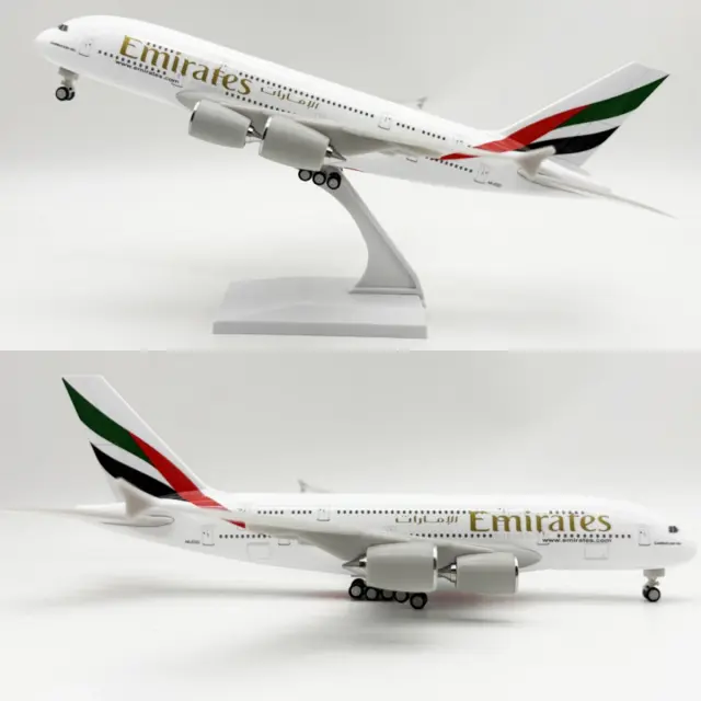Emirates Airbus A380 Modelo de Aeronave 30cm Colecionável para Entusiastas
