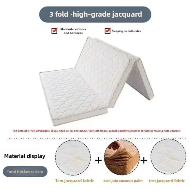 Colchão de Látex Japonês Dobrável para Dormitório 90x200cm