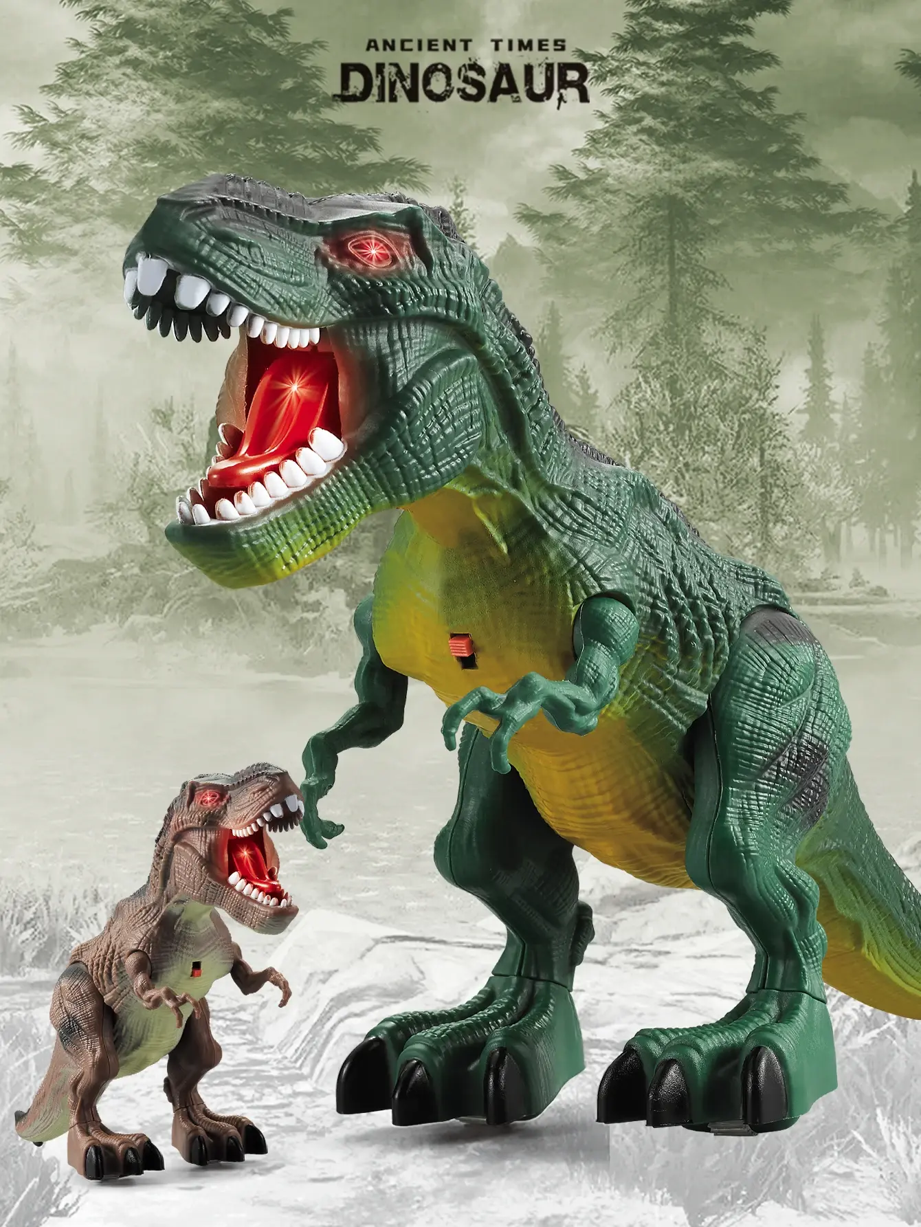 Brinquedos de dinossauro para crianças 3 +, modelo de dinossauro audiovisual elétrico, robô eletrônico para caminhada, brinquedo de dinossauro, não inclui bateria - Image 1