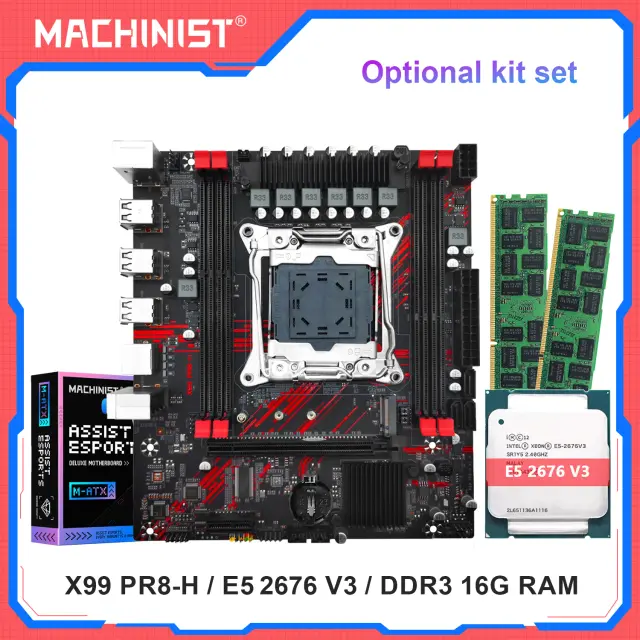 MACHINIST X99 PR8-H Kit Placa-Mãe com Intel Xeon E5 2676 V3 e 16GB DDR3 RAM