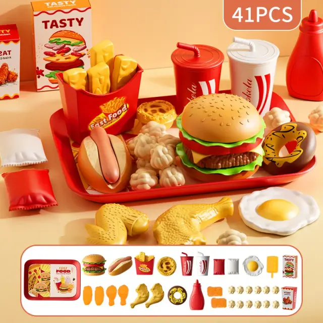 Conjunto de Brinquedos de Cozinha Infantil Simulação Sobremesa Pão Cozinhar Jogos 1+