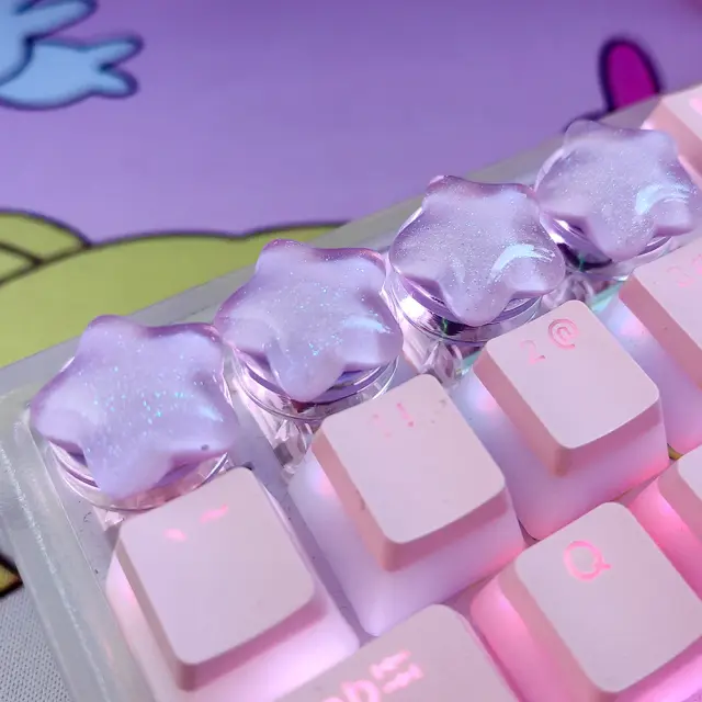 Keycaps Gato Garra R4 4 Peças Rosa DIY Mecânico