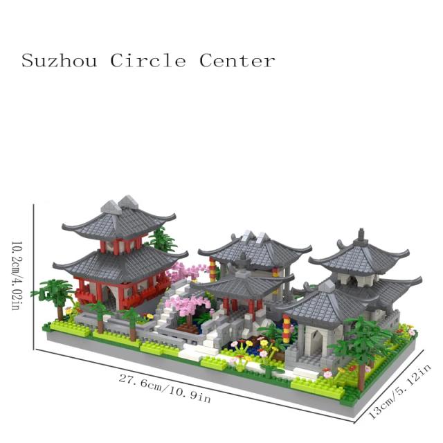 Suzhou Jardim Quebra-cabeça Bloco de Construção Estilo Étnico Brinquedo