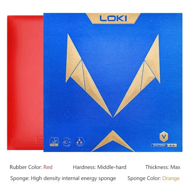 LOKI RXTON 5 Borracha Tênis de Mesa Alta Elasticidade Pegajosa Vermelha/Preta