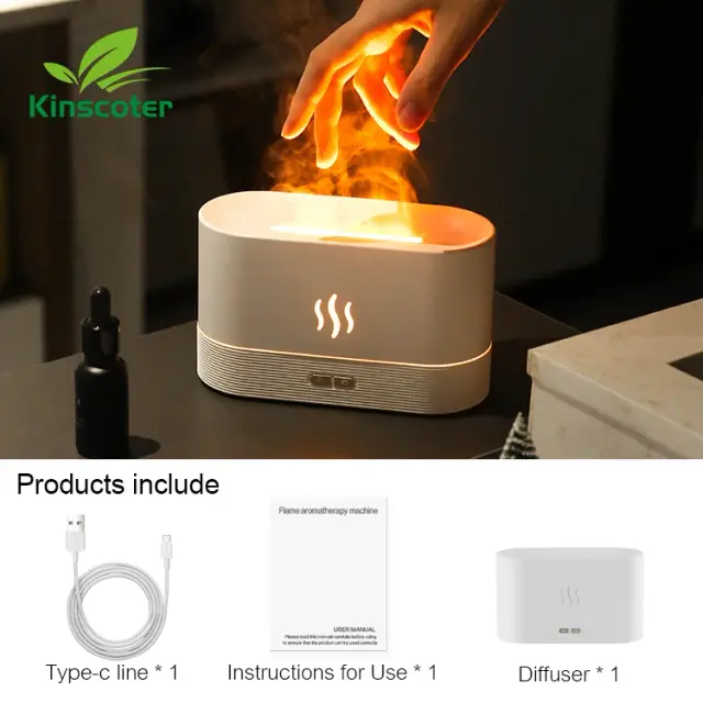 Kinscoter Difusor de Aroma Chama LED 180ml