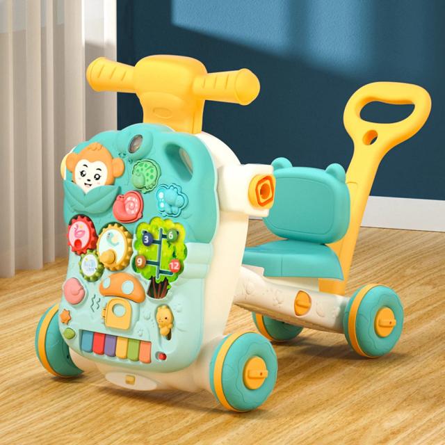 Andador Bebê 5 em 1 Portátil com Brinquedos e Jogos Educativos