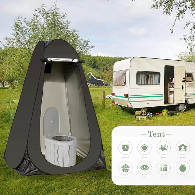 Barraca de Privacidade Portátil 120x120x190cm à Prova d'Água para Acampamento e Praia