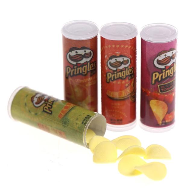Casa de Bonecas 1:12 Miniatura Batata Chips Garrafas 4 pçs