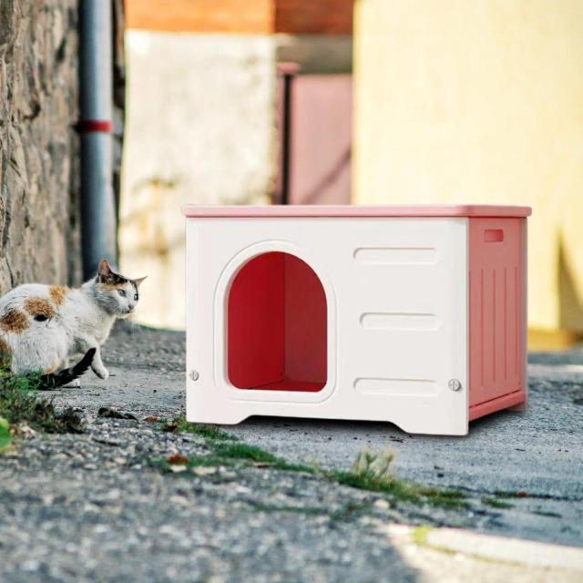 Abrigo à Prova de Intempéries para Cães e Gatos: Cama Dobrável e Canil para Pátio Externo
