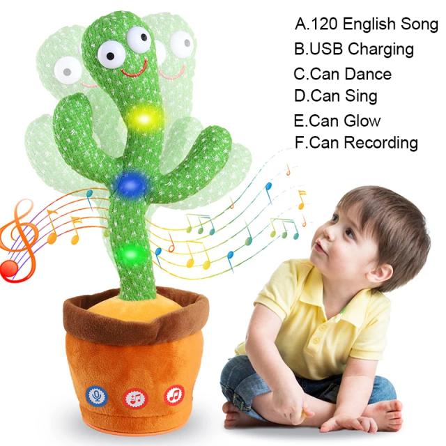 Cactus Falante Interativo Brinquedo Eletrônico de Pelúcia 1 Unidade