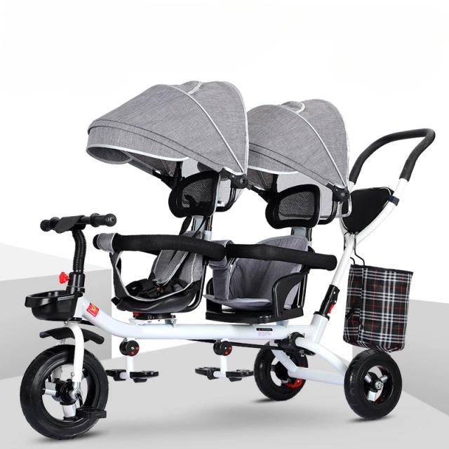 Carrinho Gêmeos Dobrável Duplo Três Rodas - Mobilidade Superior