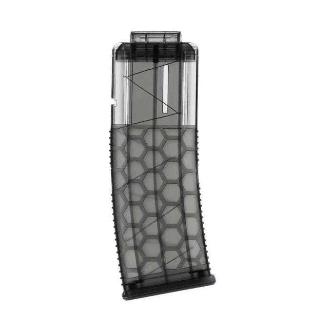 Worker Magazine Clipe 15 Dardos Longos Design Favo de Mel para Nerf N-Strike Elite Transparente Preto Laranja