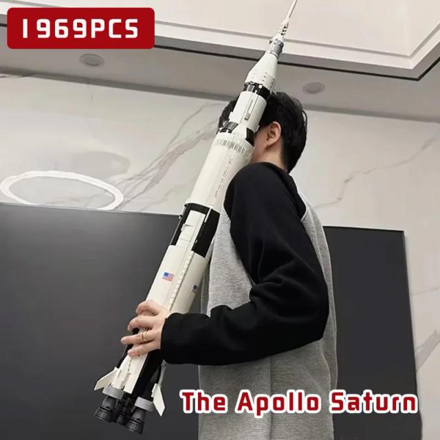 Apollo Saturn V Rocket Building Blocks Educational Toy for Kids