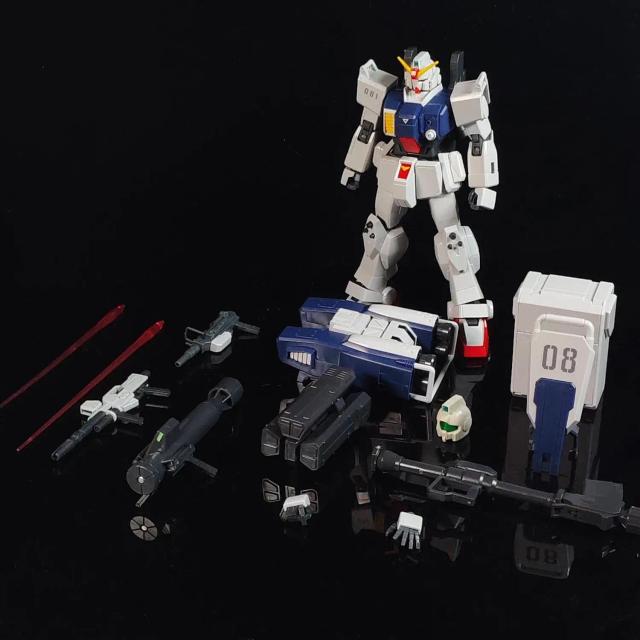 Bandai Hobby Rx-79g HGUC 1/144 Escala Ground Type Gundam Model Kit com Airborne Parachute Backpack