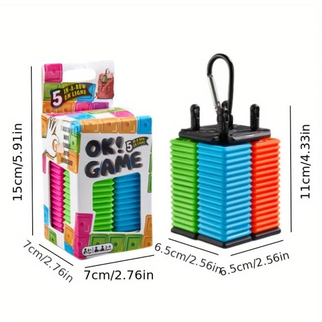 Jogo de Cinco Fileiras Interativo para Crianças e Adultos com Peças Coloridas