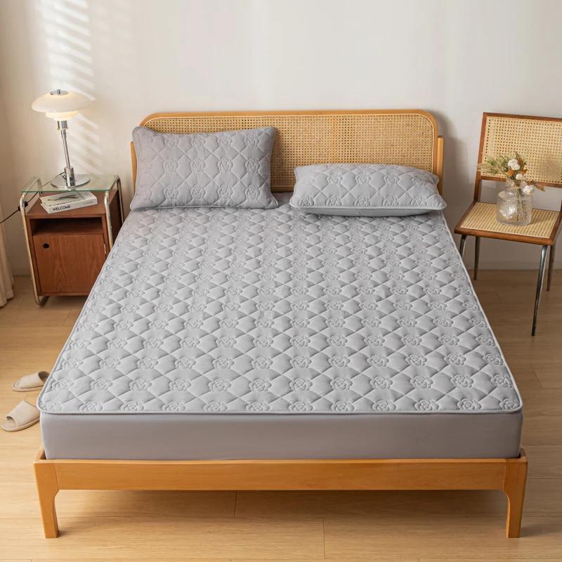 Capa de colchão à prova d'água, estofamento engrossado, tecido confortável, roupa de cama, conjunto de lençóis, protetor de colchão para casa - Image 1