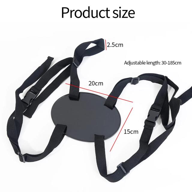 Alça de Sucção Ajustável para Arnês - Couro e Nylon - Preto/Vermelho