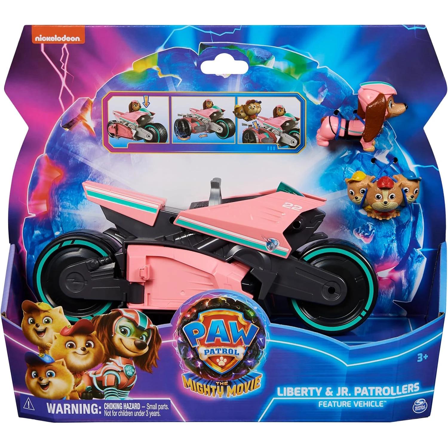100% original Paw Patrol Mighty Movie Liberty & Poms JR. Patrollers Rescue Figuras Action Figure Aniversário Presente de Natal - Image 1