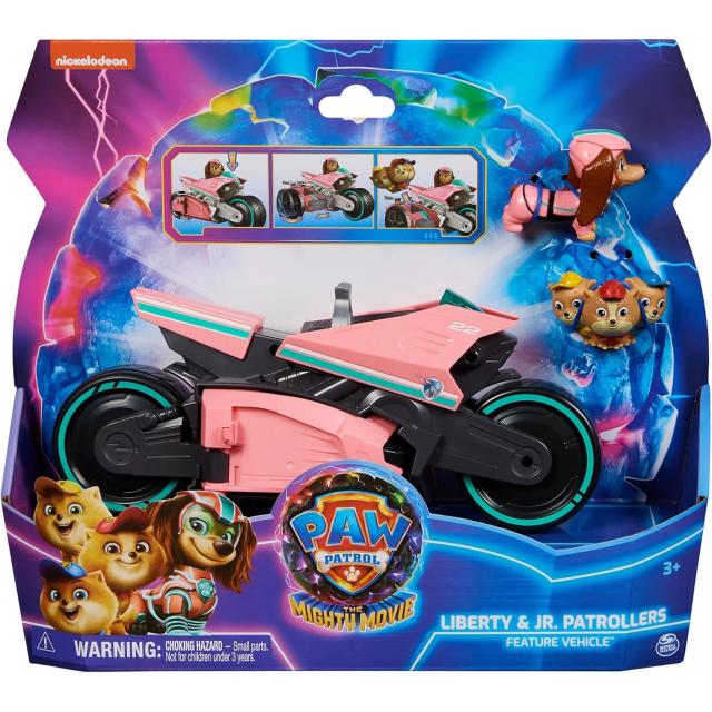 Paw Patrol Mighty Movie Liberty & Poms JR. Patrollers Rescue Figuras Action Figure