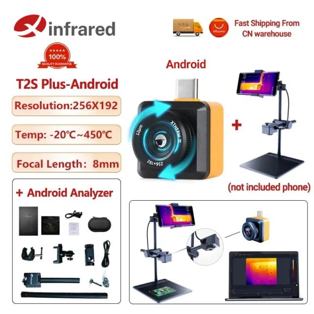 InfiRay T2S Plus Câmera Térmica para Smartphone com Lente Ajustável