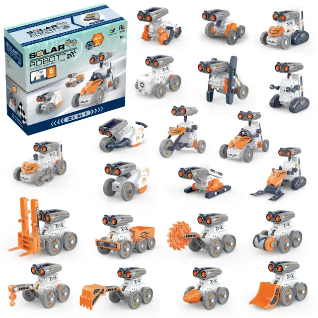 Brinquedo Robô Solar 21 em 1 - Caminhão, Carro e Robô Deformável