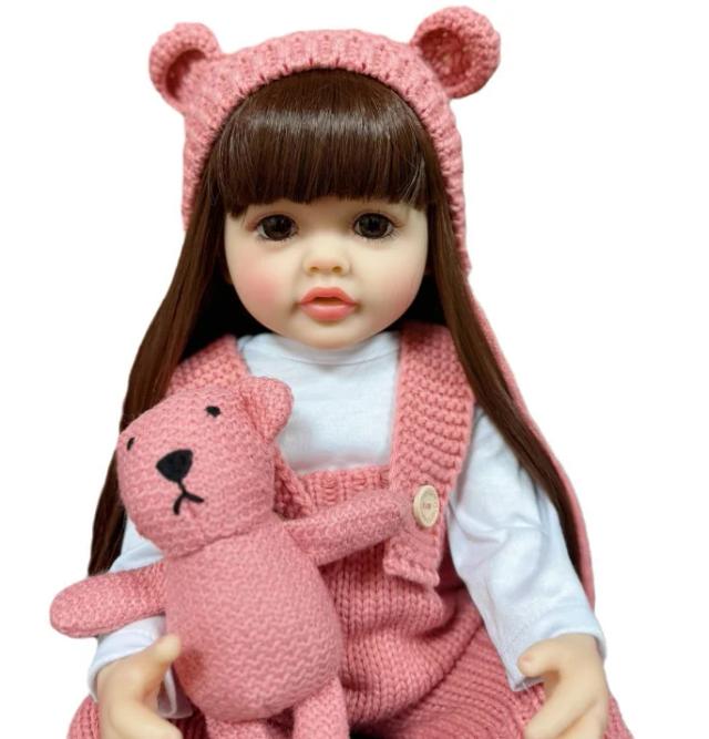 Boneca Reborn Realista Silicone Vinil Menina 50cm