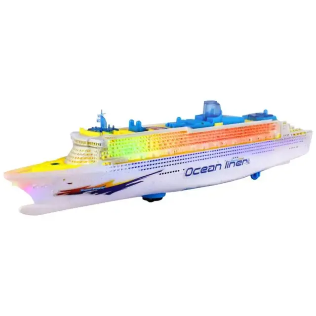 Brinquedo de Navio de Cruzeiro Elétrico com Luzes Piscantes e Som - Diversão Garantida