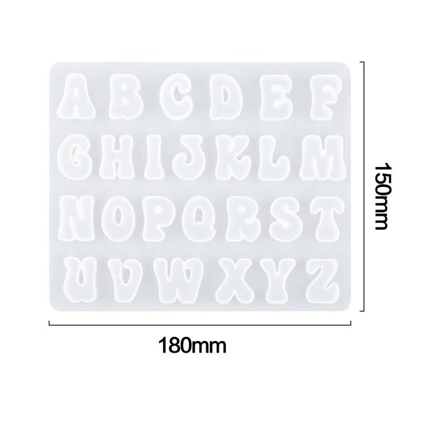 Molde Silicone Alfabeto A-Z e Números 0-9 para Chaveiro e Brinco DIY Artesanato