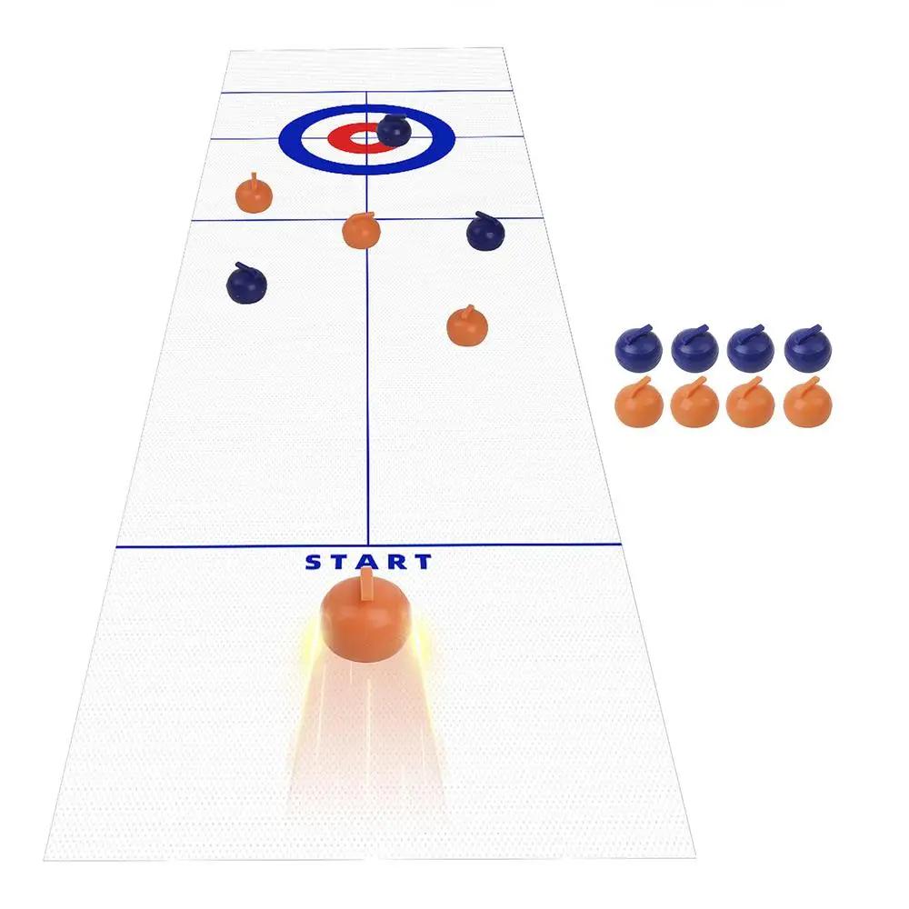 Curling de mesa para crianças e adultos, jogos de tabuleiro divertidos, discos shuffleboard, 8 16 rolos - Image 1