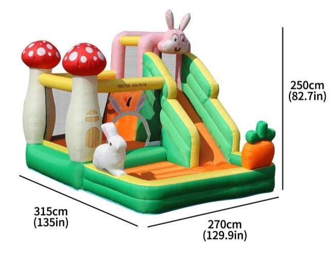 Castelo Inflável Pequeno com Escorregador Trampolim Playground Infantil