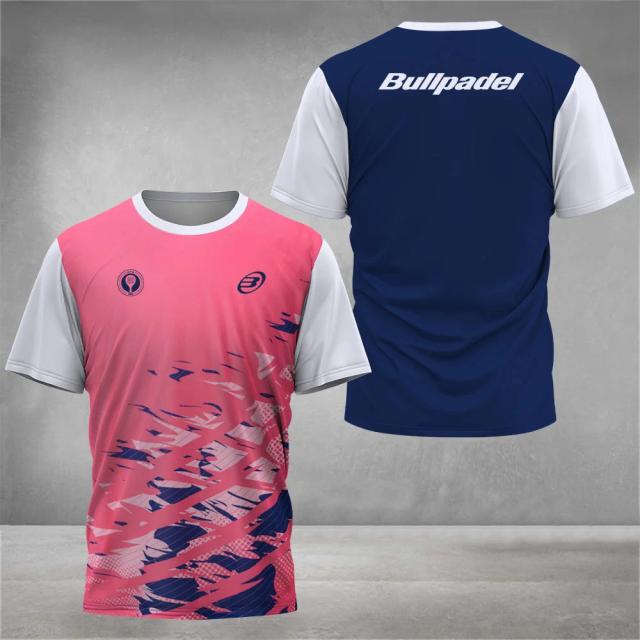 Camiseta Fitness Masculina Padel Verão Secagem Rápida Manga Curta Rua