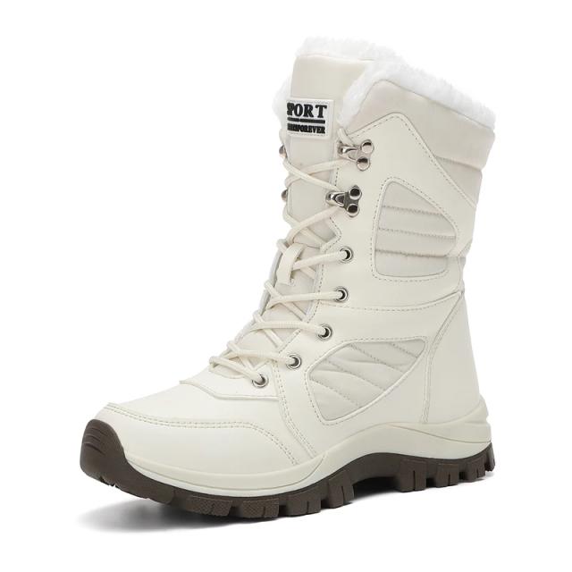 Botas de Neve Femininas Impermeáveis com Forro Quente para Caminhada 1 par